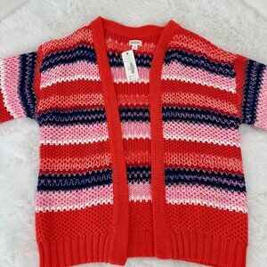NWT Gymboree Girls Striped Knit Cardigan – Red Pink Navy Sweater